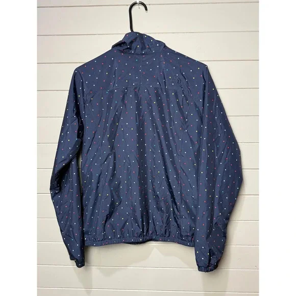 The North Face Woman's Size Medium Jacket Navy Polka Dot Lightweight Windbreaker - Picture 4 of 10